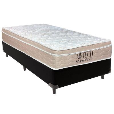 Cama Box Solteiro Preto+colchão Airtech Molas Ortobom