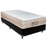 Cama Box Solteiro Preto+colchão Airtech Molas Ortobom - 1