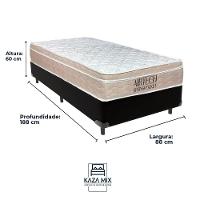 Cama Box Solteiro Preto+colchão Airtech Molas Ortobom - 3