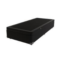 Base Box Com Baú Solteiro Bege De Madeira 88cm Kazamix Preto - 1