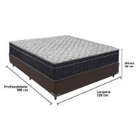 Cama + Box Casal Colchão Ortobom D45 Airtech Extra Firme Marrom - 5