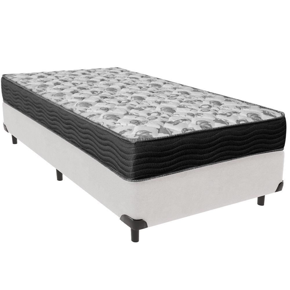 Cama Box Branco E Colchão Iso100 Espuma D33 Solteiro Ortobom - 1