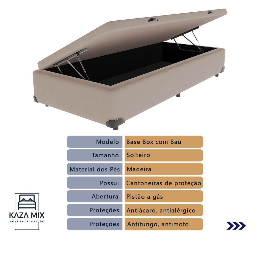 Ortobom Solteiro Molas Ensacadas D26 Base Box Baú Bege Bege - 4