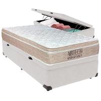 Cama Baú Solteiro Branco+colchão Airtech Molas Ortobom - 1