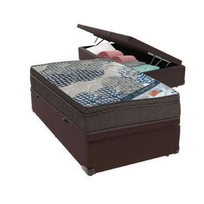 Ortobom Solteiro Molas Ensacadas D26 Base Box Baú Bege Marrom