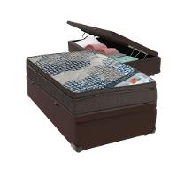 Ortobom Solteiro Molas Ensacadas D26 Base Box Baú Bege Marrom - 1