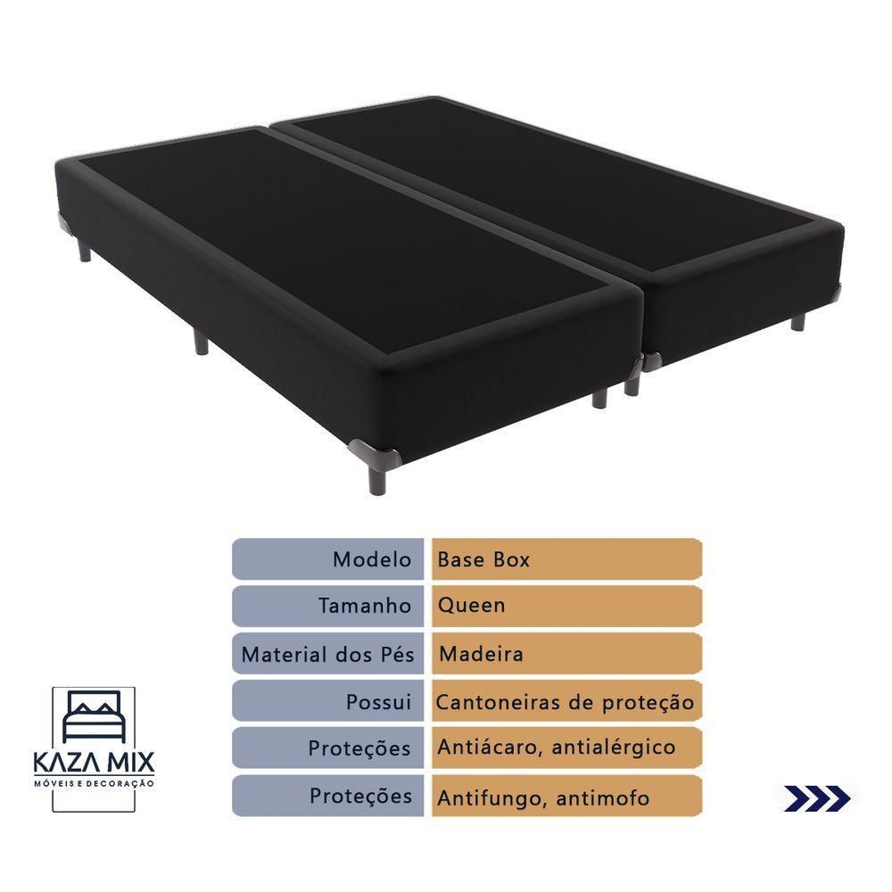 Cama Box Queen E Colchão Freedom Ortobom D33 Preto - 4