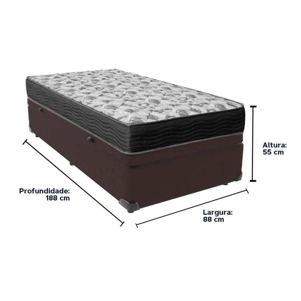 Cama Ortobom D33 Solteiro Com Box Baú Bege Iso100 Marrom - 5