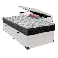 Cama Ortobom D33 Solteiro Com Box Baú Bege Iso100 Branco - 1