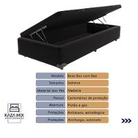 Conjunto Solteiro Cama Bege Box Colchão Extra Firme Ortobom Preto - 5