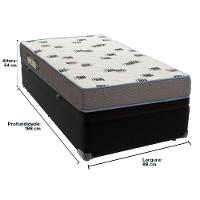 Cama Box Baú Preto E Colchão Light Espuma D33 Solteiro Ortobom - 5