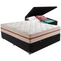 Cama Box Baú Preto E Colchão Classic 22 Cm Molas Ensacadas Casal Anjos - 5
