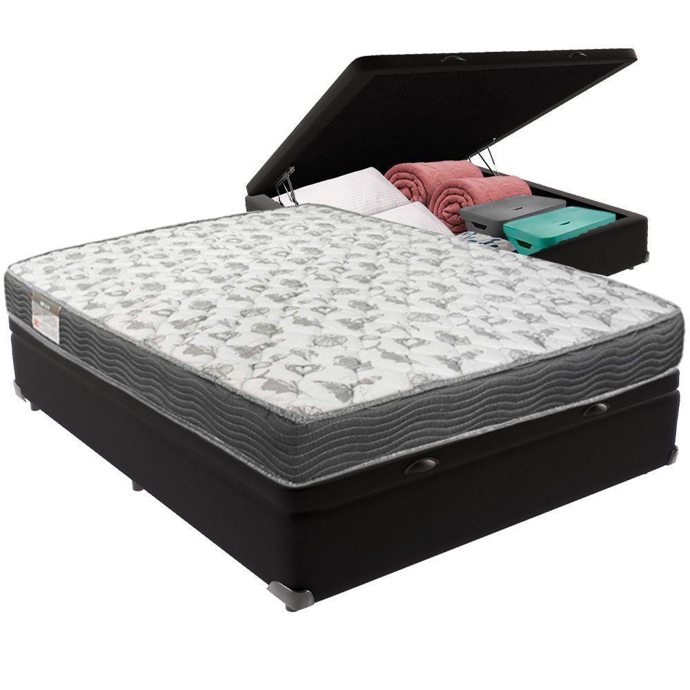 Cama Box Baú Preto E Colchão Iso100 Espuma D33 Viúvo Ortobom - 5