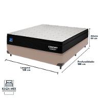 Cama Box Bege E Colchão Casal Concept Molas Ensacadas Plumatex - 3