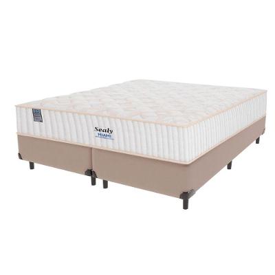 Cama Box Bege E Colchão King Miami Molas Ensacadas Euro Pillow Sealy