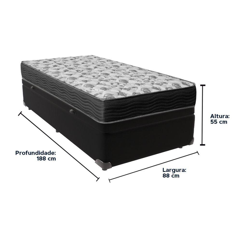 Cama Ortobom D33 Solteiro Com Box Baú Bege Iso100 Preto - 5
