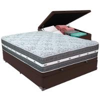 Cama Box Baú Marrom E Colchão Black Graphite Molas Ensacadas Casal Anjos - 5