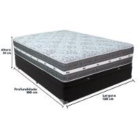 Cama Box Baú Preto E Colchão Black Graphite Molas Ensacadas Casal Anjos - 6