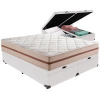 Cama Box Baú Branco E Colchão Classic 26 Cm Molas Ensacadas King Anjos - 5