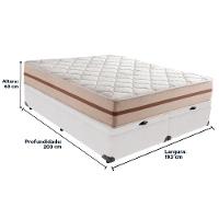 Cama Box Baú Branco E Colchão Classic 26 Cm Molas Ensacadas King Anjos - 6