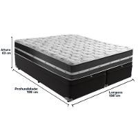 Cama Box Baú Preto E Colchão Classic Preto Molas Ensacadas Queen Anjos - 6