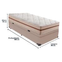 Cama Box Baú Bege E Colchão Classic 22 Cm Molas Ensacadas Solteiro Anjos - 6