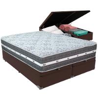 Cama Box Baú Marrom E Colchão Black Graphite Molas Ensacadas King 193x203x27 Anjos - 5