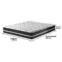 Cama Box Baú Preto E Colchão Classic Preto Molas Ensacadas Casal Anjos - 3