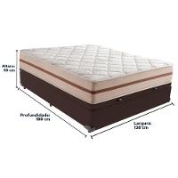 Cama Box Baú Marrom E Colchão Classic 22 Cm Molas Ensacadas Casal Anjos - 6