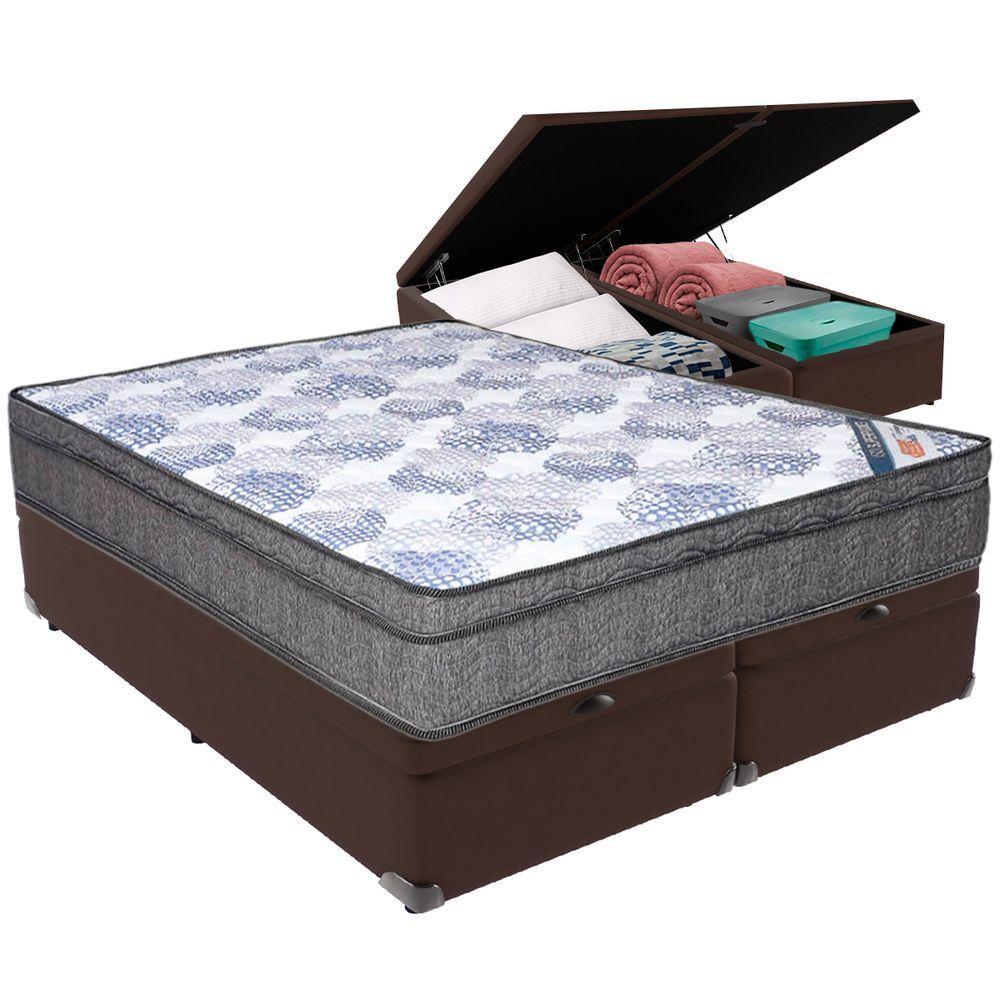 Cama Box Baú Marrom E Colchão Iso Superpocket Molas Ensacadas Queen Ortobom - 5