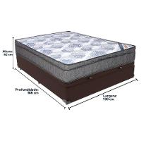 Cama Box Baú Marrom E Colchão Iso Superpocket Molas Ensacadas Casal Ortobom - 6