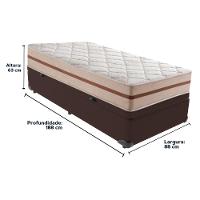 Cama Box Baú Marrom E Colchão Classic 26 Cm Molas Ensacadas Solteiro Anjos - 6