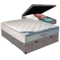 Cama Box Baú Cinza E Colchão Freedom Molas Ensacadas Casal Ortobom - 5