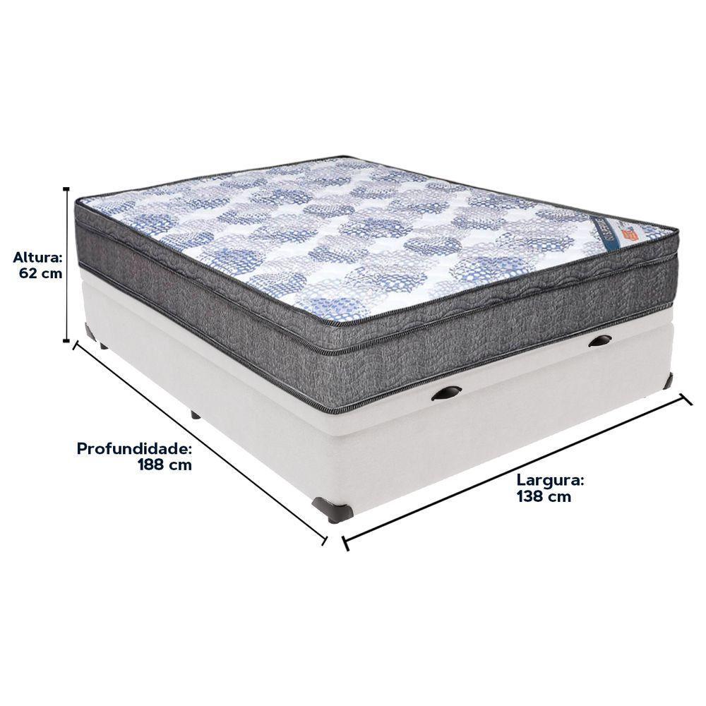 Cama Box Baú Branco E Colchão Iso Superpocket Molas Ensacadas Casal Ortobom - 6
