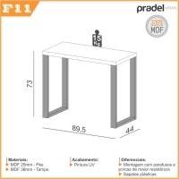 Escrivaninha 89,5x44 Cm Em Mdf F20 Freijó-preto Fosco Dalla Costa - 2