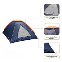 Barraca Azul 3 Pessoas Impermeável Proteção Contra Insetos - 5