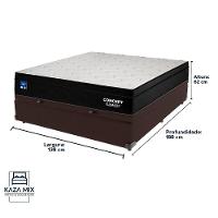 Cama Box Baú Marrom E Colchão Casal Concept Molas Ensacadas Plumatex - 3