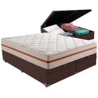 Cama Box Baú Marrom E Colchão Classic 22 Cm Molas Ensacadas Queen Anjos - 5