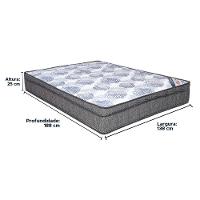 Cama Box Baú Cinza E Colchão Iso Superpocket Molas Ensacadas Casal Ortobom - 3