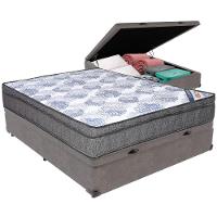 Cama Box Baú Cinza E Colchão Iso Superpocket Molas Ensacadas Casal Ortobom - 5