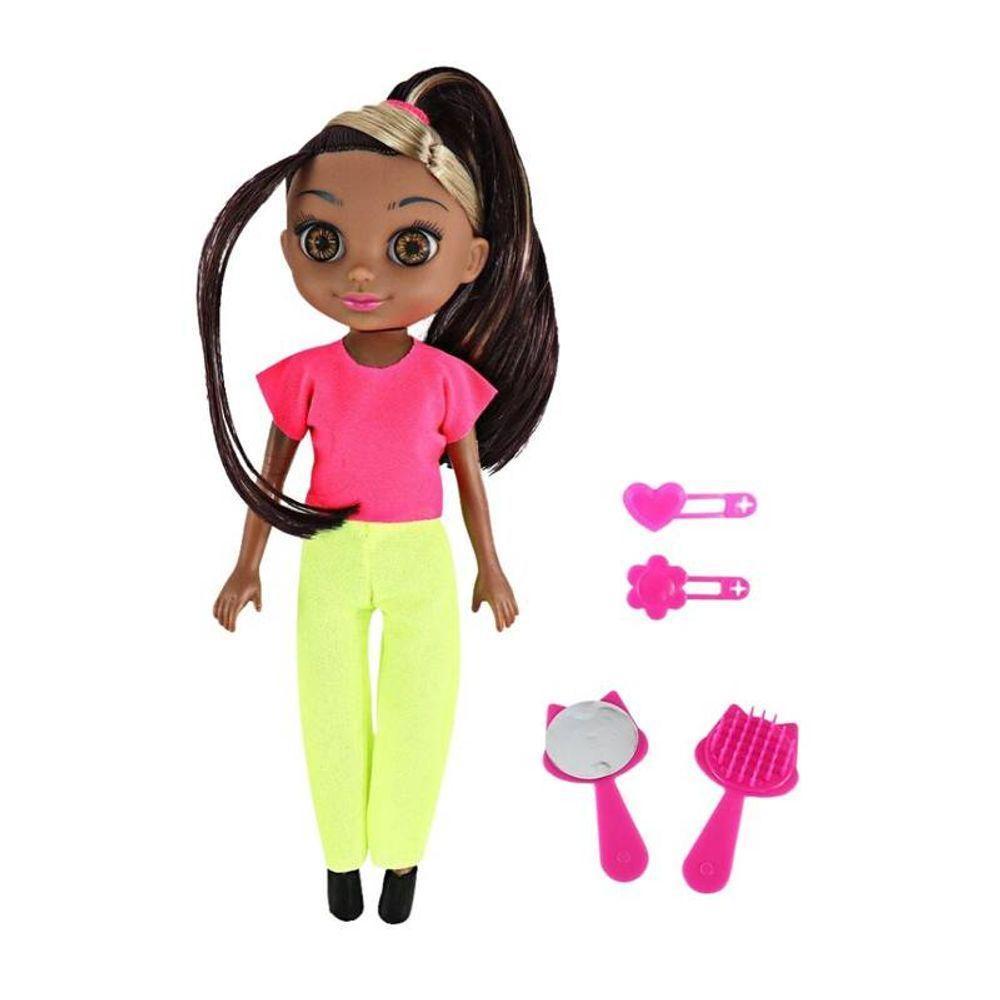 Boneca Violet Negra 30cm Com Acessórios Como Pente - 1
