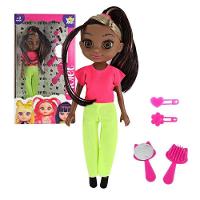 Boneca Violet Negra 30cm Com Acessórios Como Pente - 5