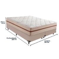 Cama Box Bege E Colchão Classic 26 Cm Molas Ensacadas King Anjos - 6