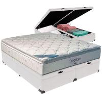 Cama Box Baú Branco E Colchão Freedom Molas Ensacadas King Ortobom - 5