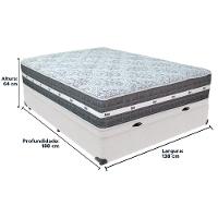 Cama Box Baú Branco E Colchão Black Graphite Molas Ensacadas Casal 138x188x27 Anjos - 6