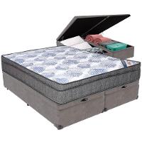 Cama Box Baú Cinza E Colchão Iso Superpocket Molas Ensacadas Queen Ortobom - 5