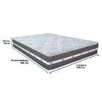 Cama Box Baú Cinza E Colchão Black Graphite Molas Ensacadas Casal Anjos - 3