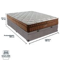 Cama Box Baú Cinza E Colchão Anjos Star Pillow In Casal Anjos - 6