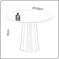 Mesa De Jantar Redonda Em Mdf 105cm Freijó-Preto Tm71 Jpf - 2