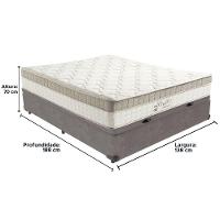Cama Box Baú Cinza E Colchão King Best Bege Molas Ensacadas Casal Anjos - 6